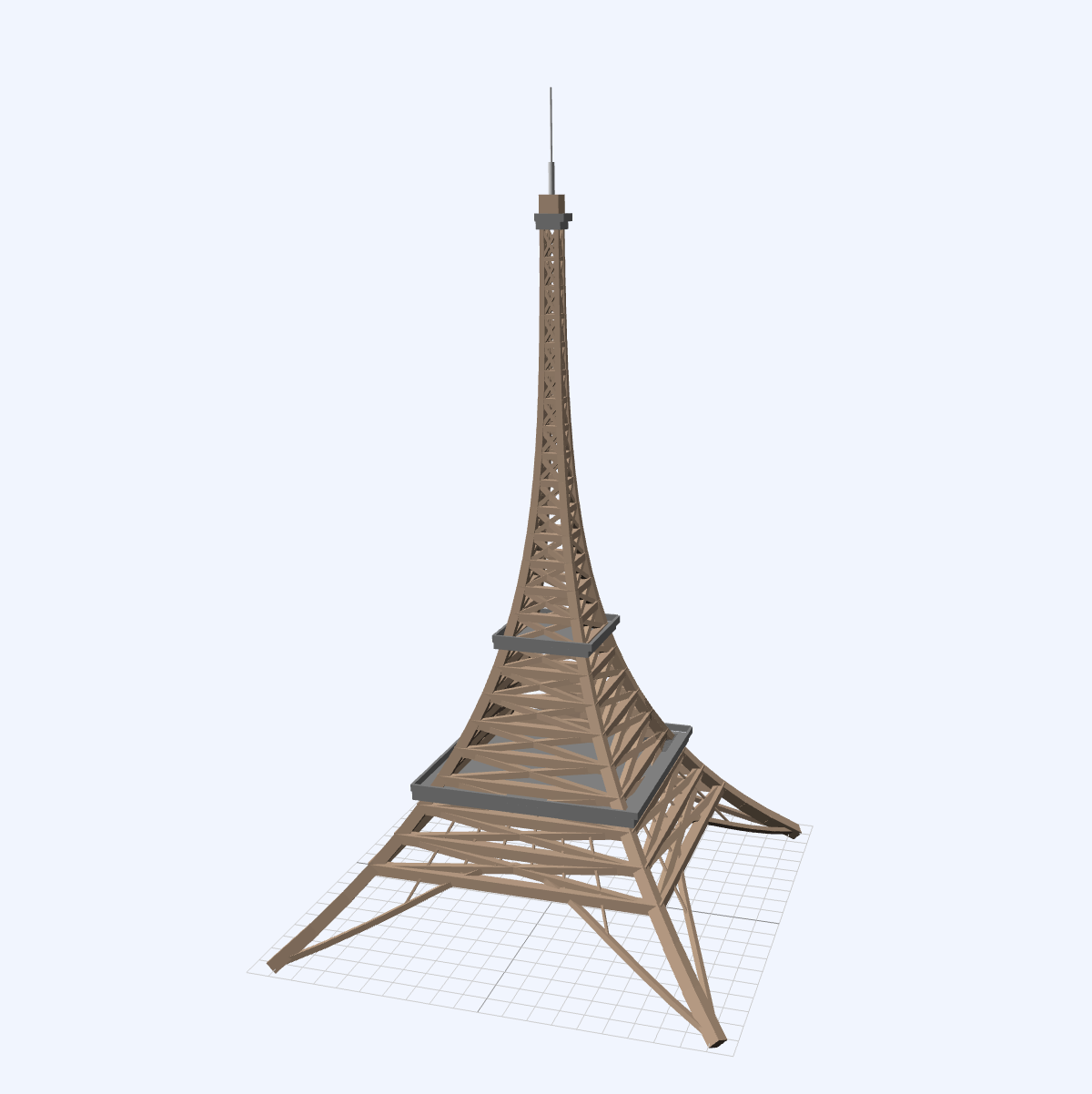 Eiffel Tower model built with parametric beams