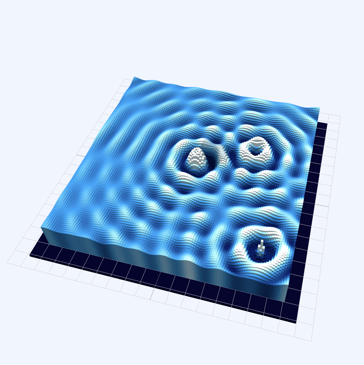 Rain drop wave simulation with water ripples