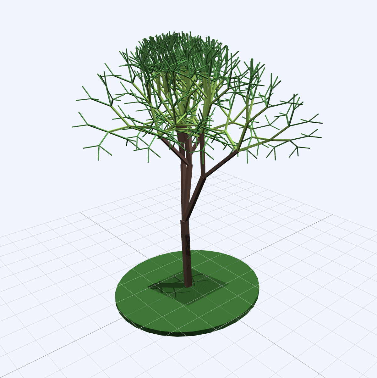 Recursive fractal tree with branching structure